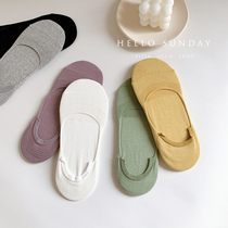 3 pairs of socks shop ladies summer shallow mouth invisible boat socks do not fall with pure color cotton New Wild