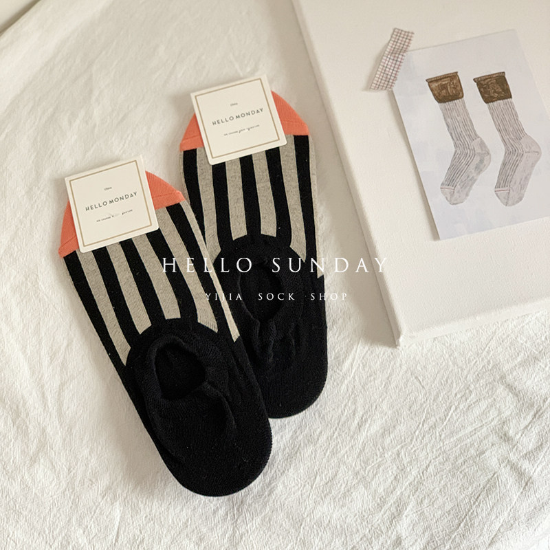 Couple Socks Personality Art Street Trend Ins Tide People Recommend Invisible Light Mouth Ship Socks Summer Thin Women Pure Cotton