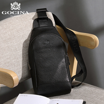 2021 new business casual mens bag shoulder bag shoulder bag small bag mens chest soft leather cowhide tide