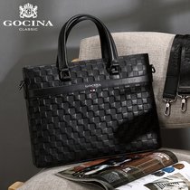 2021 new mens Hand bag leather hand-held mens bag business cowhide shoulder bag casual briefcase