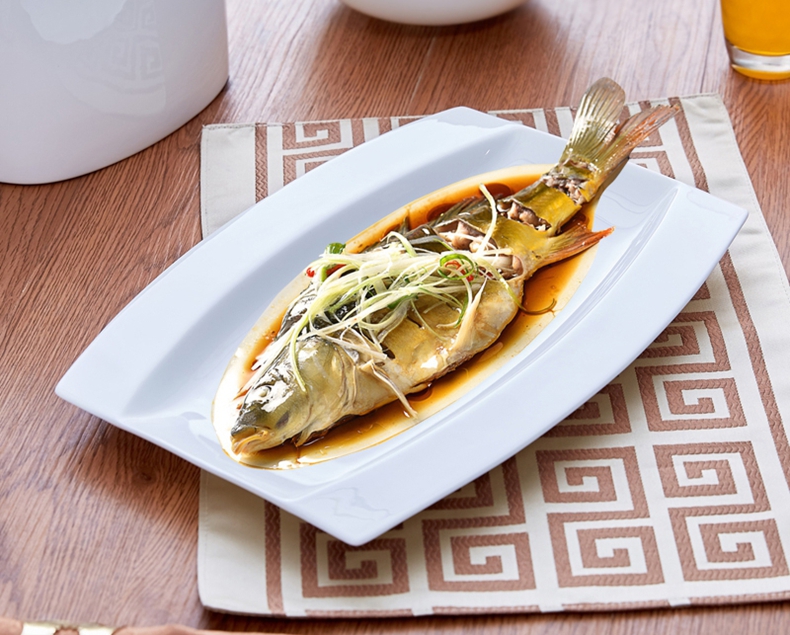 Domestic large fish plate steamed fish dish ceramic package mail more than 30 yuan province ipads porcelain tableware originality