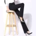 CV đi lại đang được trang trí với quần phù hợp với micro-horn kích thước lớn mùa thu và mùa đông quần legging eo cao cộng với nhung dày quần thể thao nữ dài Quần tây thường