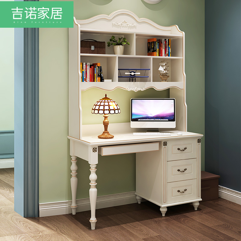 American Corner Desk Bookshelf Combo Bookcase Integrated Home Solid Wood Computer Desk Corner Desk Desk Sub