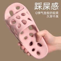 Japan hollowed-out bathroom slippers female summer speed dry home domestic lovers non-slip sandals for men
