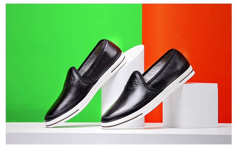 Thời trang mùa xuân và mùa thu đích thực giày sneaker tăng chiều cao nam