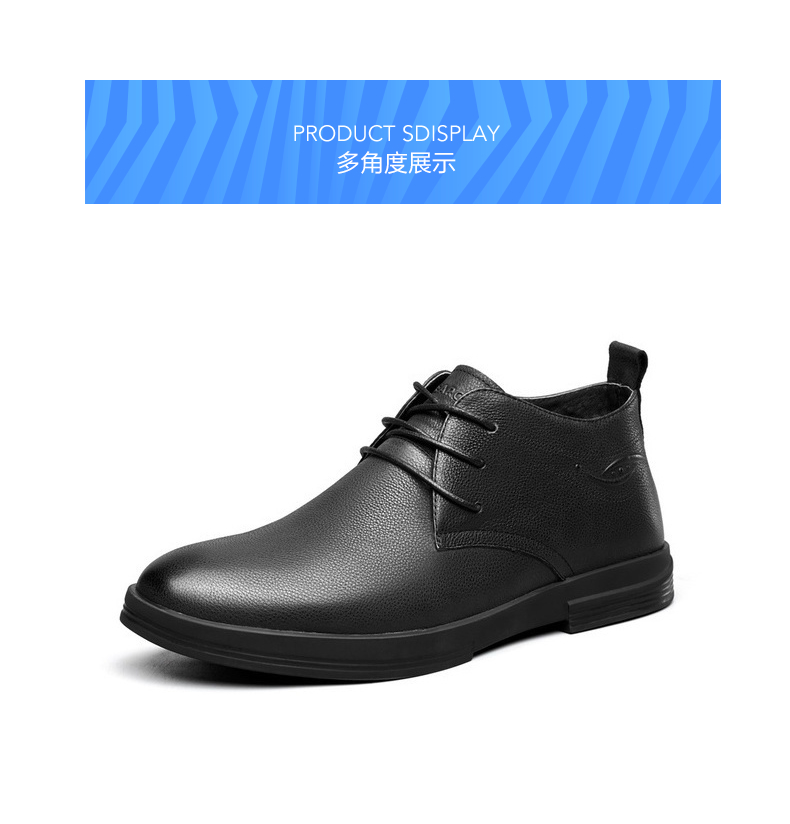 Giày nam Yier Khang giày cao hàng đầu giày da nam Xu hướng Anh trẻ trung hoang dã Giày nhọn nam giày cao cổ bộ đội