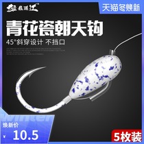 Raptors crossing the river traditional fishing hook bulk handmade Hook 45 degrees barbed lead head hook crucian carp wild fishing General