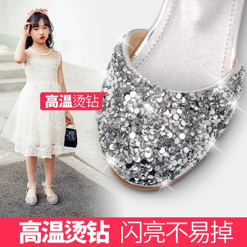 Сандалии, блестки для ногтей для принцессы, шнурки, летние туфли на высоком каблуке, мягкая подошва, 2022