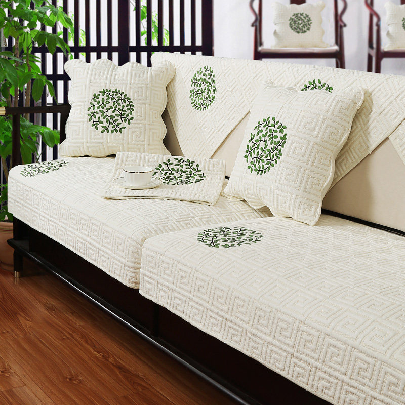 New Chinese style wooden sofa cushion four seasons universal non-slip solid wood sofa cushion modern Chinese style back cushion towel cover