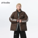 Зимний ретро пуховик, дизайнерская куртка, в американском стиле, тренд сезона