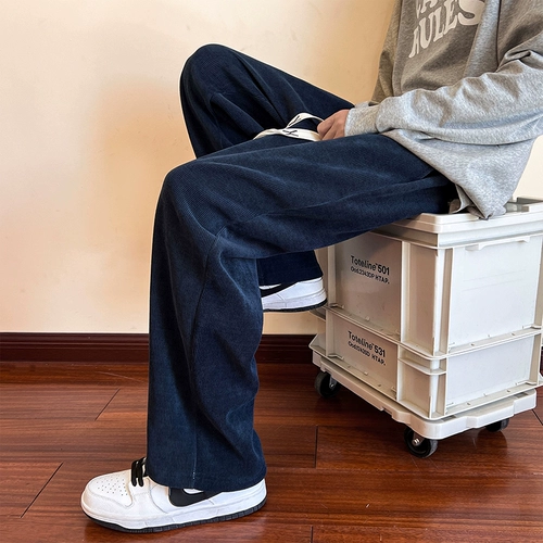 Японские вельветовые летние штаны для отдыха, свободный прямой крой