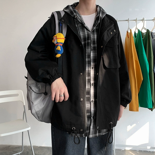 Демисезонная куртка, комплект, толстовка с капюшоном, трендовый плащ, большой размер