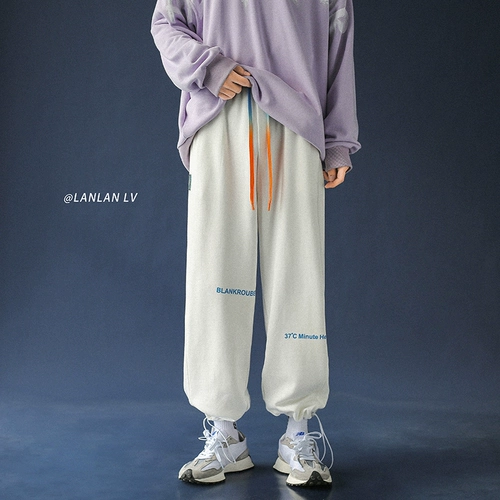 Tide, весенние трендовые цветные штаны, в корейском стиле, оверсайз, свободный крой