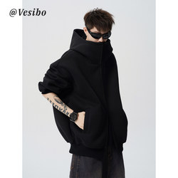 American-Style Casual Cardigan Sweatshirt for Men, Autumn Design, Oversized Jacket, Heavyweight Trendy Brand, Versatile Hoodie