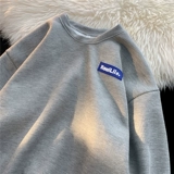 Свитшот для отдыха, приятная телу цветная парная одежда для влюбленных, осенний, в американском стиле, оверсайз