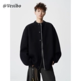 Трикотажный комплект, свитер, зимняя ретро рубашка, куртка для влюбленных, кардиган, в американском стиле