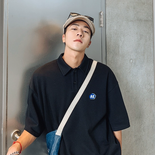 Летняя футболка polo для отдыха для влюбленных для школьников, в американском стиле, короткий рукав