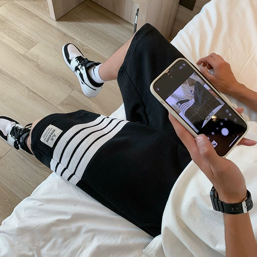 Спортивные летние трендовые шорты, штаны для отдыха, свободный прямой крой