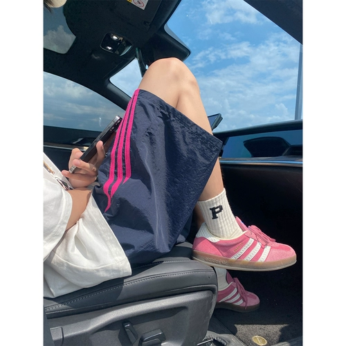 Быстросохнущие шорты, пляжные штаны, размер, в американском стиле, свободный прямой крой