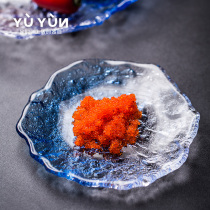Yun Yun Hammer Glass Plate Japanese Plate Vegetable Plate Household odd-shaped Plate Western Plate Art Plate Cold Plate