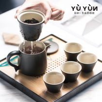 Yuyun office Kung Fu tea set Teapot set Household simple tea tray Small set Tea tea set Japanese style