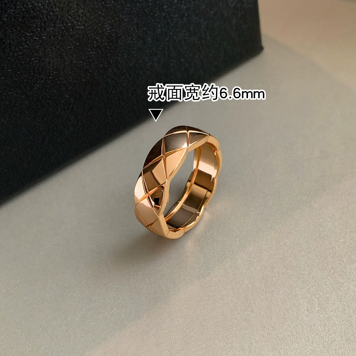 CAFFTI маленькое дизайнерское кольцо с узором зами diamond, стиль Chanel, розовое золото, золото и серебро, на указательном пальце, стиль легкой роскоши, стиль высокого качества