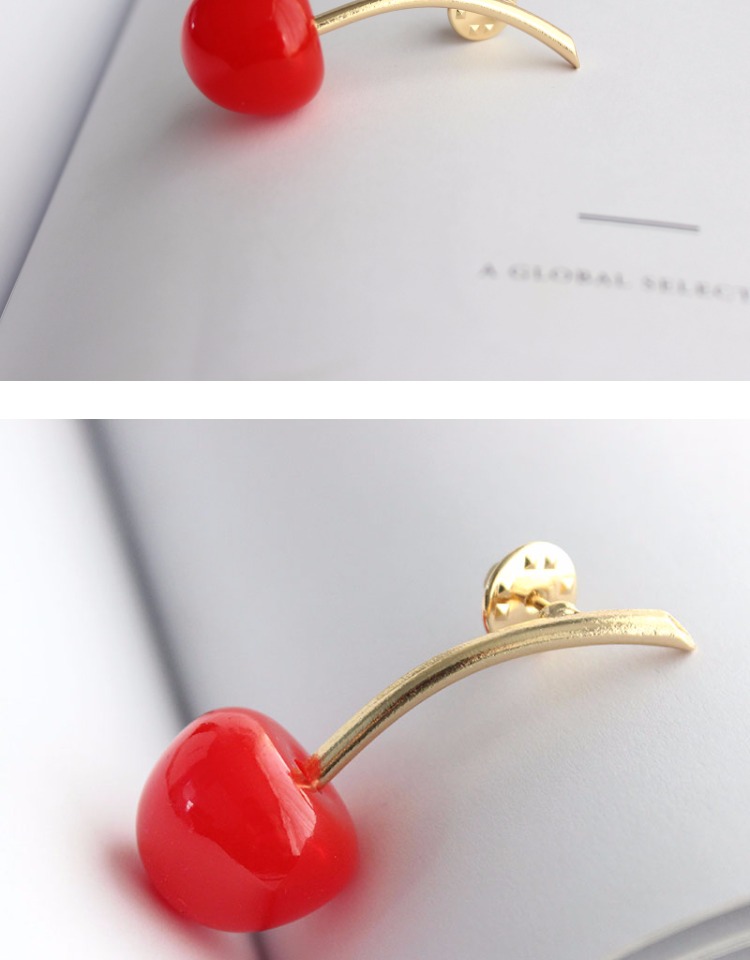 5771 Thanh Đảo Eraser Trang sức Tính khí Màu đỏ ngọt ngào và đẹp Cherry Cherry Trang trí Trâm cài - Trâm cài cài áo cao cấp