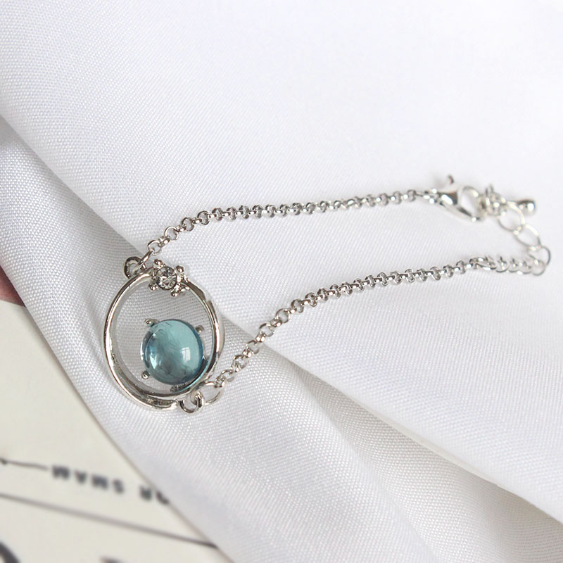 5355II Thanh Đảo Eraser Trang sức Blue Glass Fantasy Planets Honeycomb Cosmic Aurora Star Fashion Bracelet - Vòng đeo tay Clasp đá moonstone