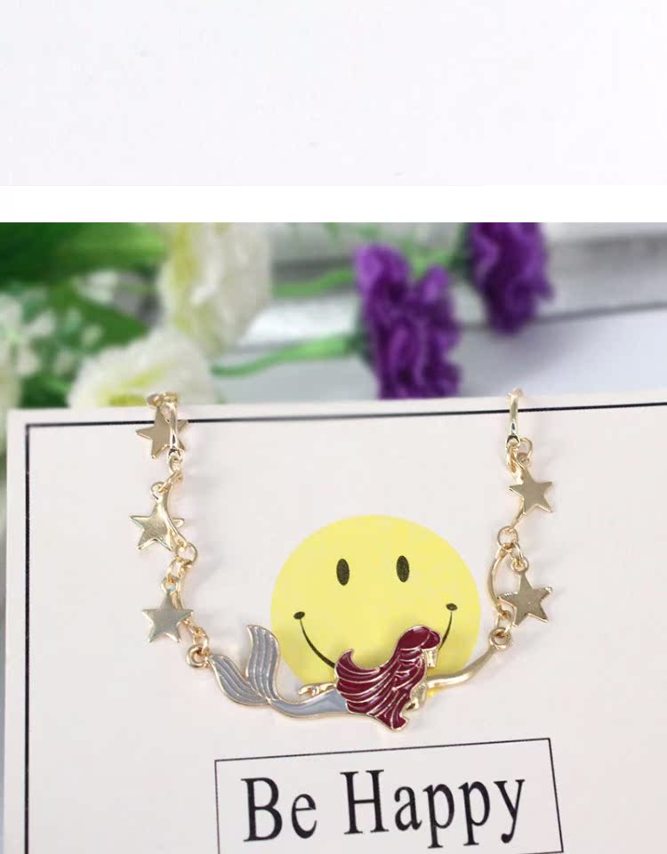 6421 Thanh Đảo Eraser Trang sức Nàng tiên cá xinh đẹp Bingbing Pentagram Vòng đeo tay tinh tế Nữ - Vòng đeo tay Clasp vòng trầm