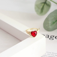 5103 Thanh Đảo Eraser Trang sức Beauty Girl Series Angel Wings Love Red Glass Ring Điều chỉnh nhẫn