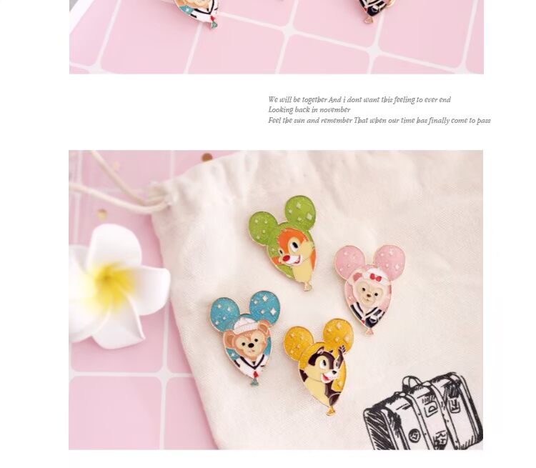 5836IV Thanh Đảo Eraser Trang sức Hoạt hình Giọt dễ thương Bong bóng động vật Gấu Khỉ sóc Trâm ghim cài áo