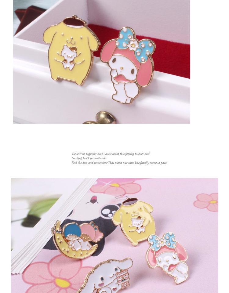 6176 IV Thanh Đảo Eraser Jewelry Nhật Bản Mềm Moe Sóng Màu Xanh Point Bướm Dog Gemini Sao Trâm cài áo vest