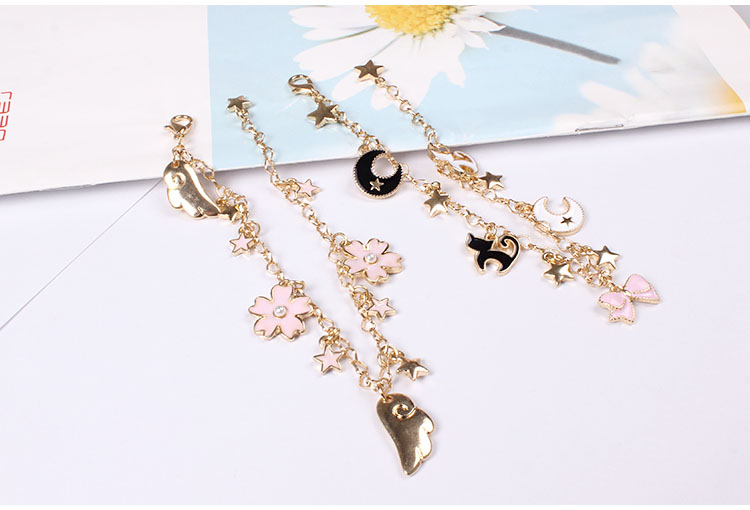 721ll Thanh Đảo Eraser Trang sức Magic Card Girl Star Moon Sakura Cat Bracelet - Vòng đeo tay Clasp vòng tỳ hưu vàng