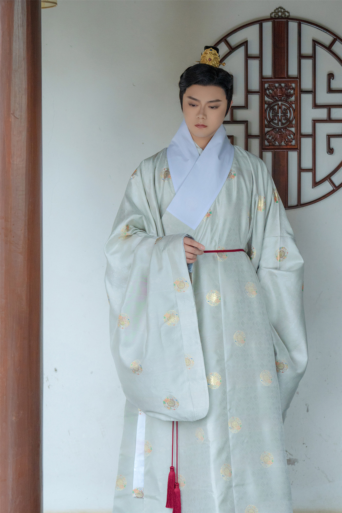 китайский костюм 天汉骄阳 道袍 明制汉服男女款彷妆花织金锦挂里传统民族服装 Sun