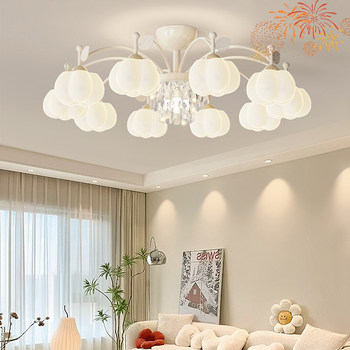 Living Room Ceiling Lamp 2026 New Creative Cotton Lamp Cream Style Modern Simple Crystal Light Luxury Main Hall Lamp