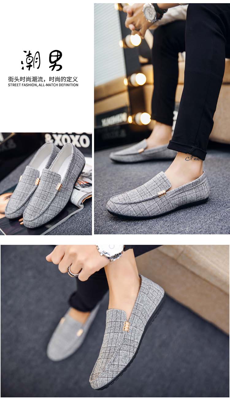 Giày nam mùa hè lười giày nhanh màu đỏ đậu thoáng khí giày xã hội một bàn đạp đa năng giày vải thông thường giày thể thao nam chính hãng