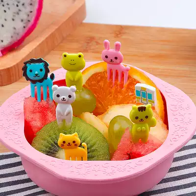 Baby fruit fork Children's fruit fork set exported to Japan creative cartoon cute fruit fork non-stainless steel