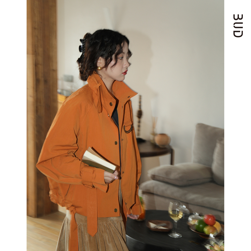 Bud Eightde "Little Pumpkin" Commuting Autumn and Winter Romantic Retro Japanese Style Short Jacket Women's Outerwear Top