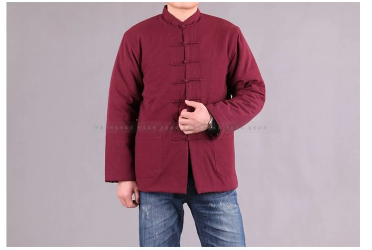 Mùa đông trung niên bông áo khoác nam Trung Quốc bông độn bông phù hợp với cha của cha quần áo Tang phù hợp với áo khoác nam áo măng tô nam