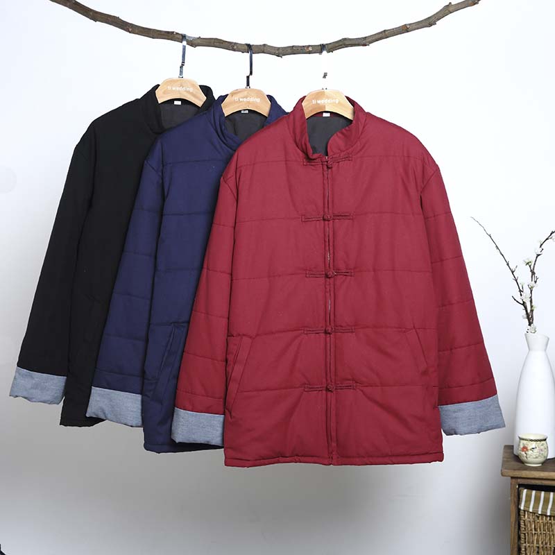 Tang Loaded Men's Youth Winter Dish Buttons Cotton Clothes Trend Retro China Wind Men's Clothing Coats National Wind Chinese Cotton Clothes