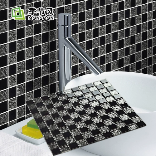 Черно -белое серебряное гальваловое хрустальное стеклянное мозаика