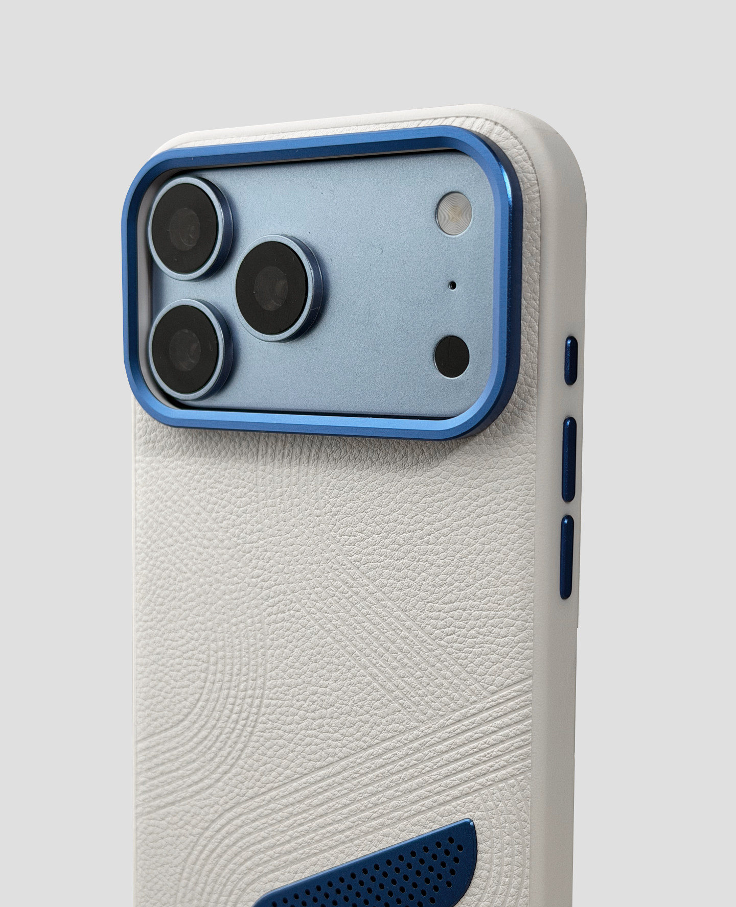 Mountain River Embossed Blue Accent iPhone Case