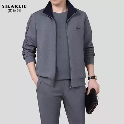 2020 spring new middle-aged and elderly sportswear business suit men's large size loose dad suit men's three-piece suit