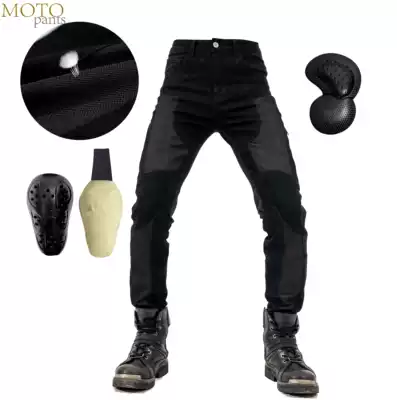 Slim Kevlar locomotive riding jeans breathable locomotive racing casual pants summer motorcycle pants
