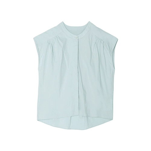 Летняя синяя рубашка с короткими рукавами и рубашка для женщин 2025 Новый легкий роскошный высококачественный французский молочный в стиле нежный дофаминовый топ