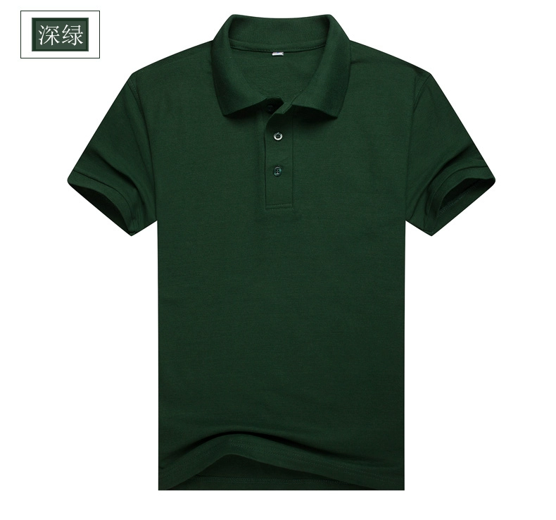 PUSSEN áo thun mùa hè áo thun tay ngắn màu cotton rắn áo thun quần yếm xưởng nhân viên POLO áo in tùy chỉnh áo phông polo