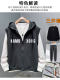 Spring and Autumn Hooded Vest + Sweatshirt for Men, Plus Size, Sleeveless Waistcoat, Trendy Long Pants Three-Piece Set for Big and Tall Men