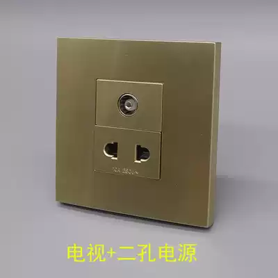 Type 86 two-hole power TV socket double port 2 eyes two hole 10A Power TV cable TV digital wall socket