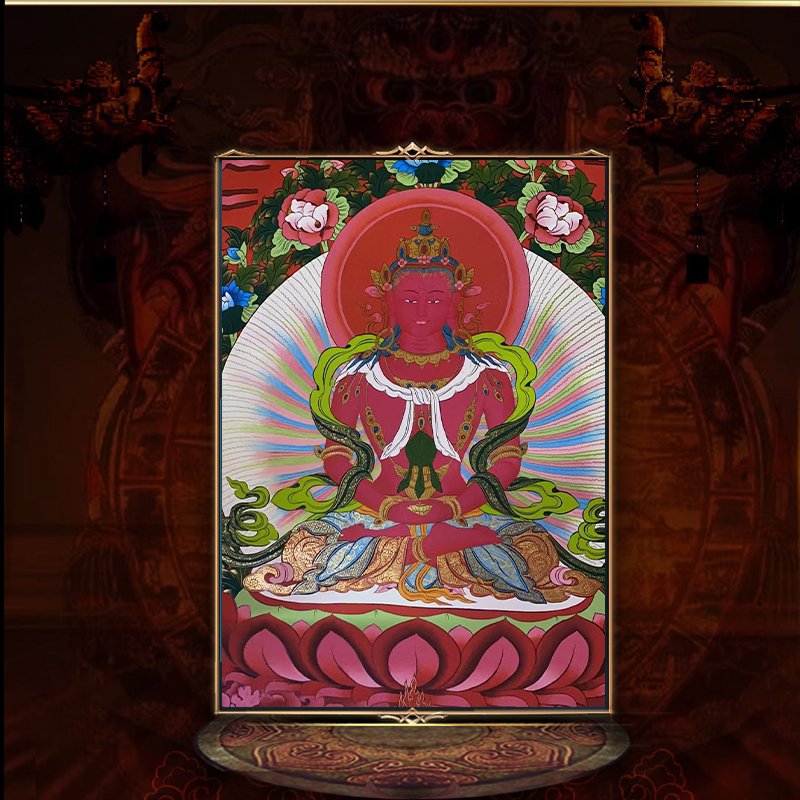 Donka hand-painted Nepal Artisanal Longevity Buddha Hung Painting Direct Interplay 4 Benefits