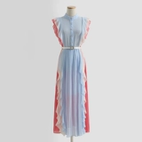 Летняя элегантная длинная юбка, шифоновое платье, по фигуре